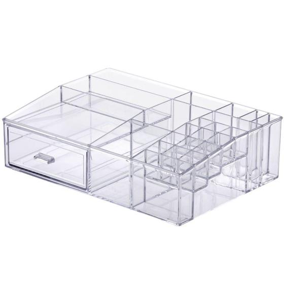 Imagem de Kit Organizador de Cosméticos em Acrílico 1 Gaveta G 33x25x8,5cm 1123 - PARAMOUNT