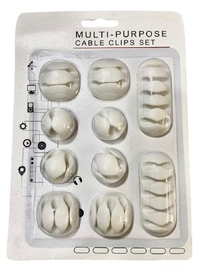 Imagem de Kit Organizador De Fio Cabos De Celulares Com Diversos Clips Multiuso