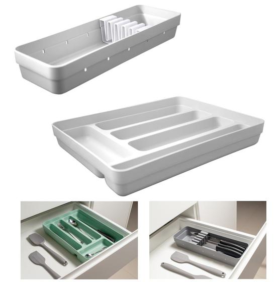 Kit Organizador Gavetas Porta Talheres Facas Utensílios Cozinha Logic - KTE 003 Ou Imagem de Kit Organizador Gavetas Porta Talheres Facas Utensílios Cozinha Logic - KTE 003 Ou