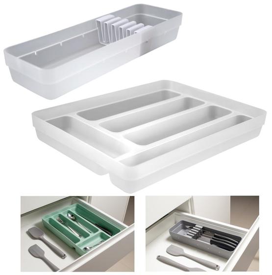 Imagem de Kit Organizador Gavetas Porta Talheres Facas Utensílios Cozinha Logic - KTE 003 Ou