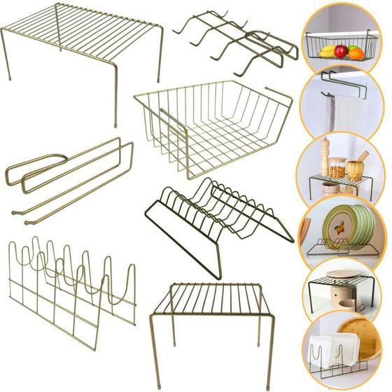 Kit Organizador para Armário com 7 Peças Viena Verde Oliva  03 BEL