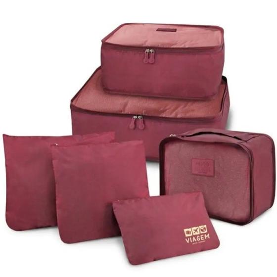 Imagem de Kit Organizador Para Mala De Viajem Com 6 Peças Jacki Design Cores Variadas