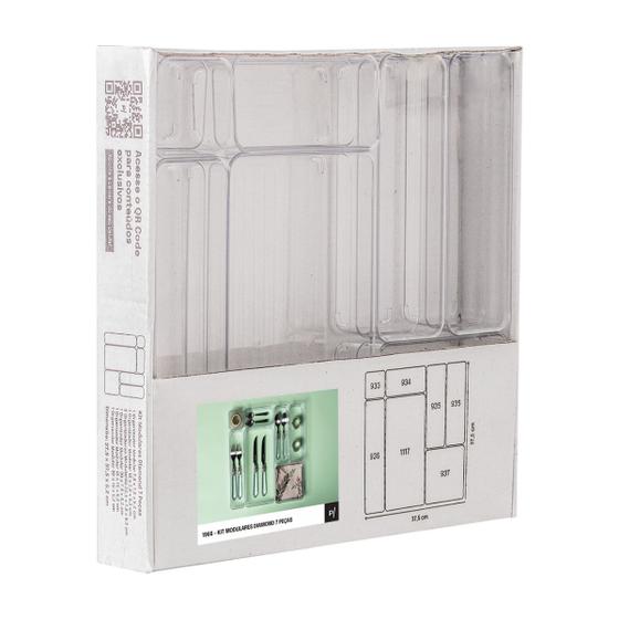 Kit Organizadores Modulares Para Gaveta Multiuso 7 Peças Menor preço em Kit Organizadores Modulares Para Gaveta Multiuso 7 Peças