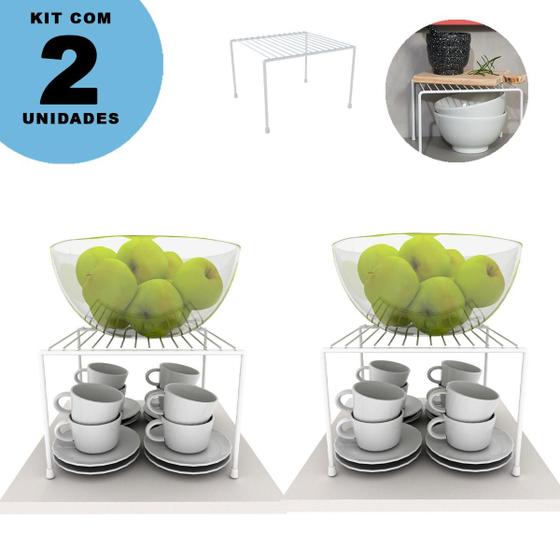 Imagem de Kit Organizadores Multiuso Pequeno 2 unidades Cozinha Prateleira