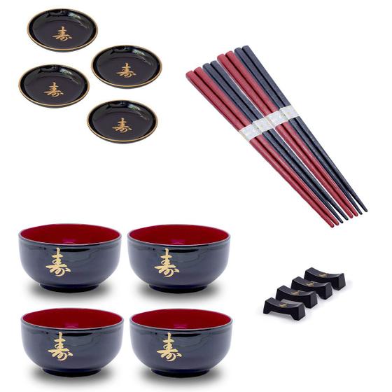 Imagem de Kit Oriental Japonês P/ 4 Pessoas Com Bowls Tigela Média