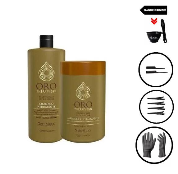 Imagem de Kit Oro Therapy 24k Shampoo 1l e Máscara 1kg Natumaxx