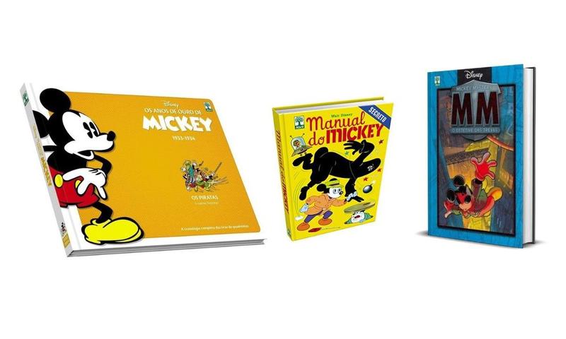 Imagem de Kit Os Anos de Ouro de Mickey Os Piratas, Manual do Mickey e Mickey Mistery O Detetive das Trevas  Disney Ed. Colecionador Capa Dura