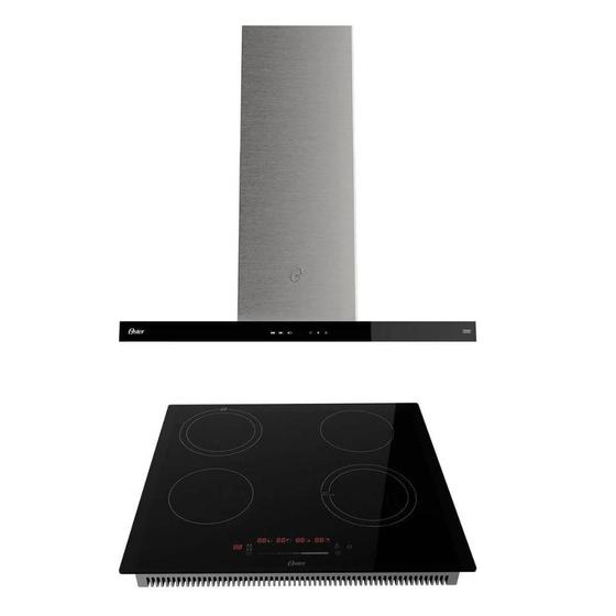 Kit Oster: Coifa de Ilha 90cm OCFA590 e Cooktop de Indução 4 Bocas ...