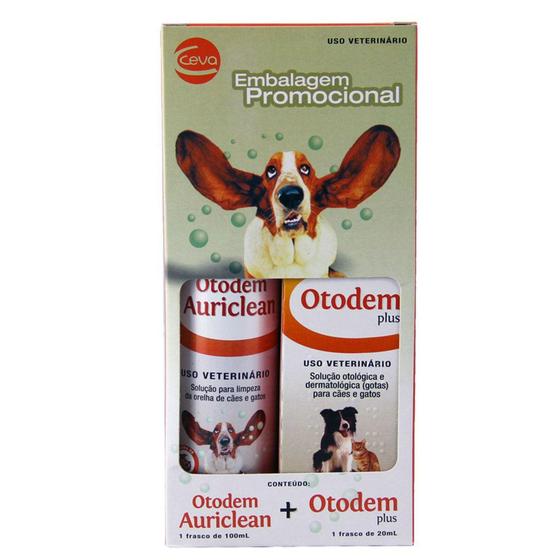 Kit Otodem Plus e Otodem Auriclean Cães e Gatos Ceva Menor preço em Kit Otodem Plus e Otodem Auriclean Cães e Gatos Ceva