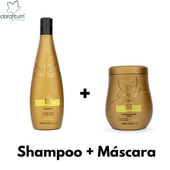 Imagem de Kit Ouro 24k Gold Shampoo + Máscara - Clorofitum