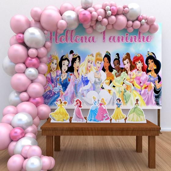 Imagem de Kit Ouro Personalizado Festa Aniversário Princesas 01 -IMPAKTO VISUAL