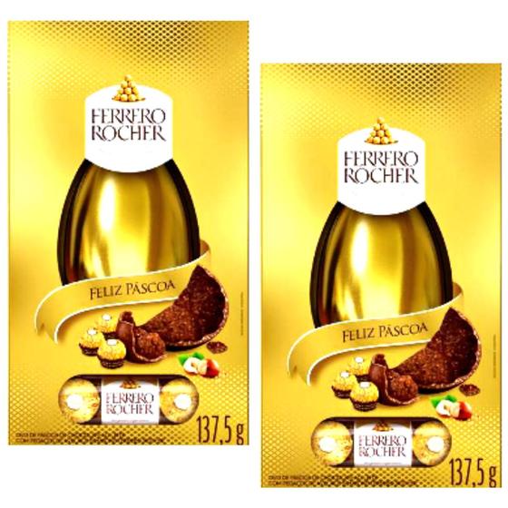 Imagem de Kit Ovo De Páscoa Ferrero Rocher Caixa 137,5g - 2un