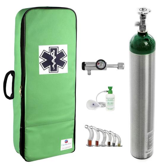 Imagem de Kit Oxigênio 5L Alumínio com Bolsa Verde Sem Carga Válvula Click