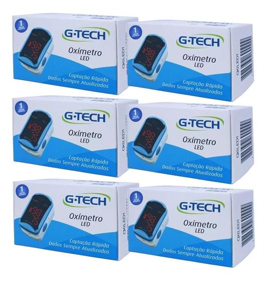 Imagem de Kit Oxímetro Digital Led Com 6 Unidades G-tech