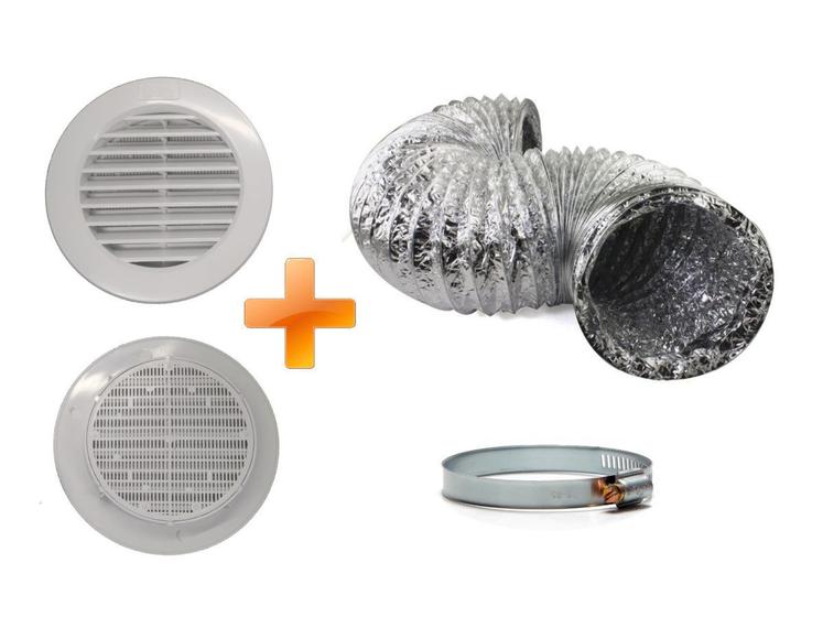 kit P/ Instalação de Coifas 150mm C/ Grelha de Exaustão e Duto de 4m Menor preço em kit P/ Instalação de Coifas 150mm C/ Grelha de Exaustão e Duto de 4m