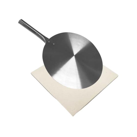 Imagem de Kit Pá para Pizza em Aluminio com Pedra Refratária 35 cm