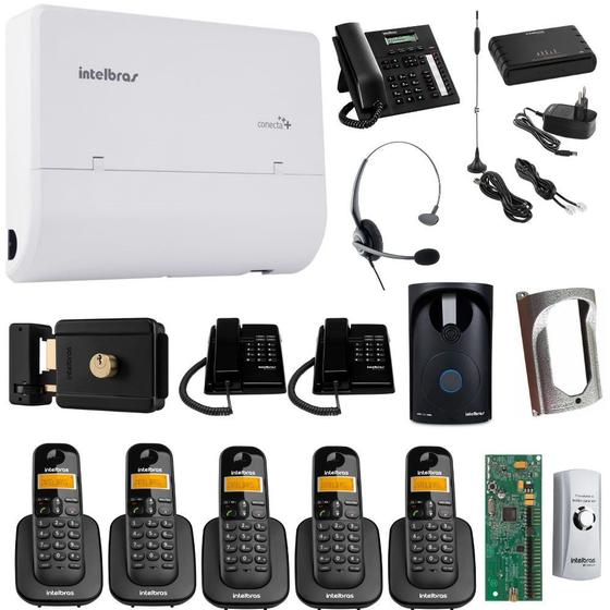 Kit PABX 2x4x5 entrada Chip 3G Controle Acesso placa dect - Intelbras ...