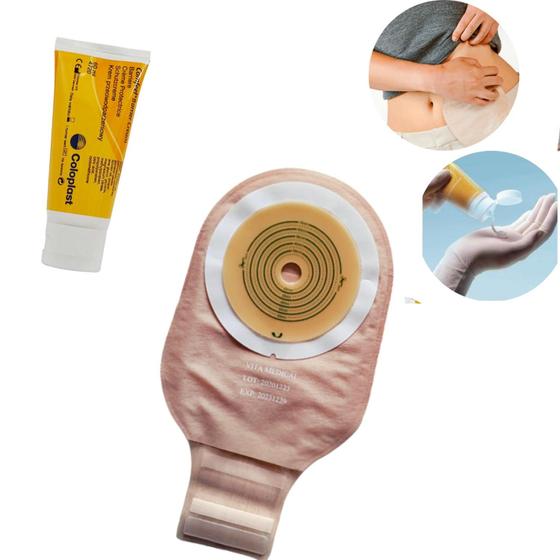 Kit Pacientes Ostomizados 01 Bolsa Colostomia 70mm + 01 Creme Barreira ...