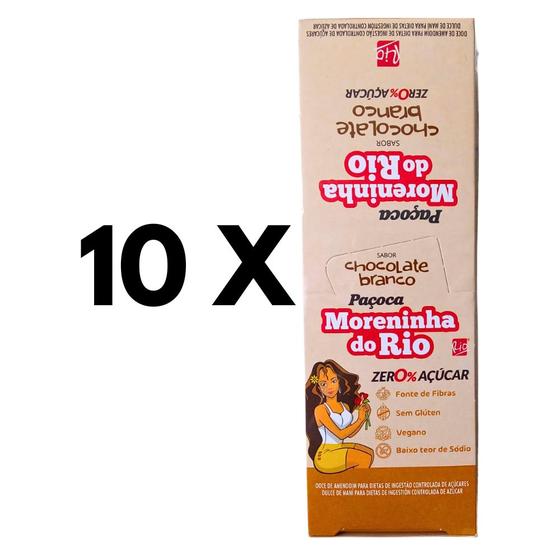 Imagem de Kit Paçoca Diet Zero Chocolate Branco Moreninha do Rio - 10cx C/ 12un Cada