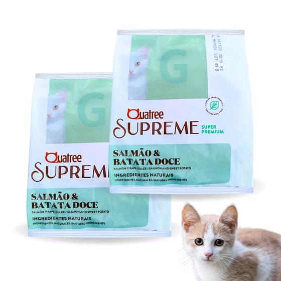 Imagem de Kit Pacotes Individuais Com 2 Ração de 1kg Quatree Supreme Gatos Filhotes 