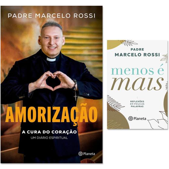Kit Padre Marcelo Rossi - Menos é Mais Reflexões em Poucas Palavras + Amorização Cura do Coração Diário Espiritual - Planeta Imagem de Kit Padre Marcelo Rossi - Menos é Mais Reflexões em Poucas Palavras + Amorização Cura do Coração Diário Espiritual - Planeta