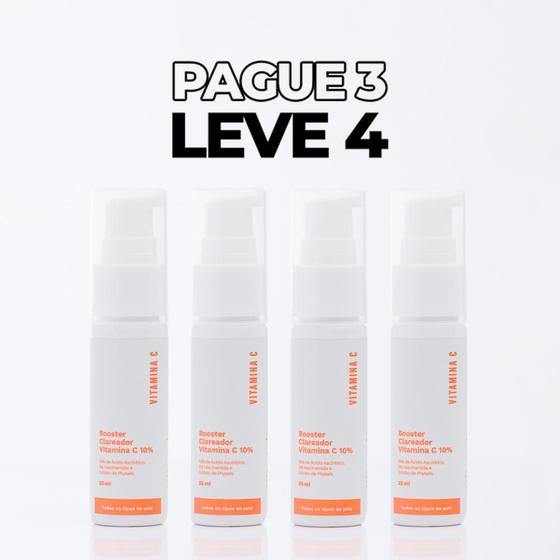 Imagem de Kit pague 3 leve 4 booster clareador vitaminac c 10% mizz clareador facial de manchas e melasmas