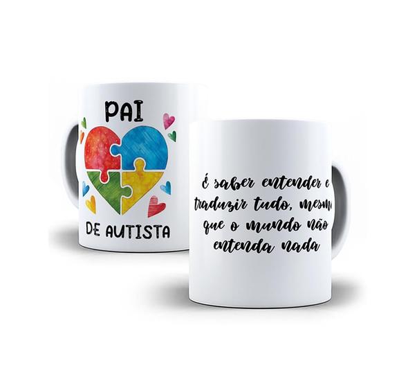 Imagem de Kit Pai de Autista: Caneca, Chaveiro e Cordão