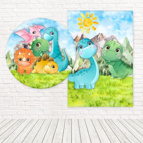 Imagem de Kit Painéis Casadinho Tecido Sublimado 3D Dino Baby WPC-395..