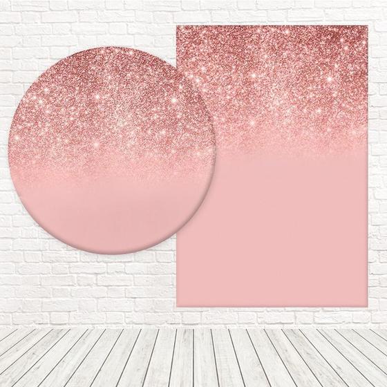 Imagem de Kit Painéis Casadinho Tecido Sublimado 3D Glitter Rosa WPC-148