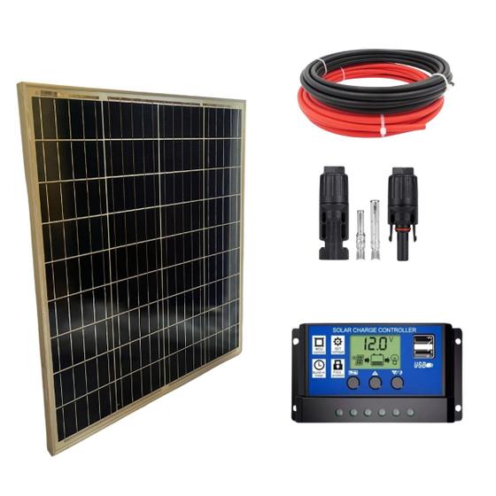 Imagem de Kit Painel Placa Controlador Solar Fotovoltaica 80w Watts