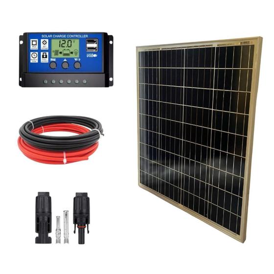 Imagem de Kit Painel Placa Energia Fotovoltaica 80W Controlador 30A