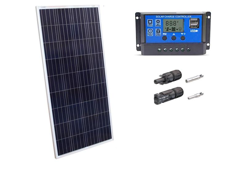 Imagem de Kit Painel Placa Energia Solar 150w Controlador 30a E Mc4