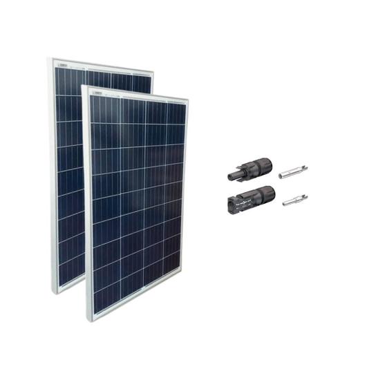 Imagem de Kit Painel Placa Energia Solar 2x60Wp e Mc4 Home Camping