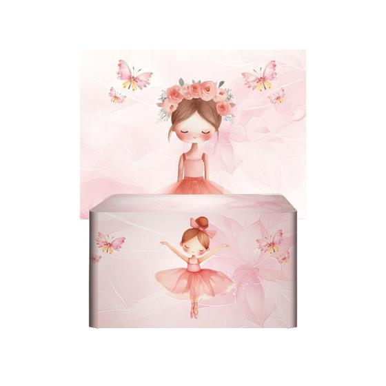 Imagem de Kit Painel Retangular + Capa Mesa Bailarina Em Tecido