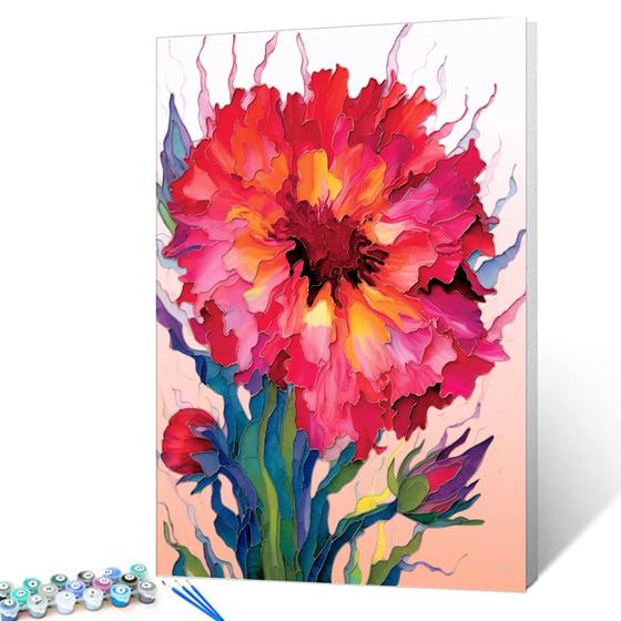 Imagem de Kit Paint by Numbers Aihonmin - Flor Dianthus Caryophyllus