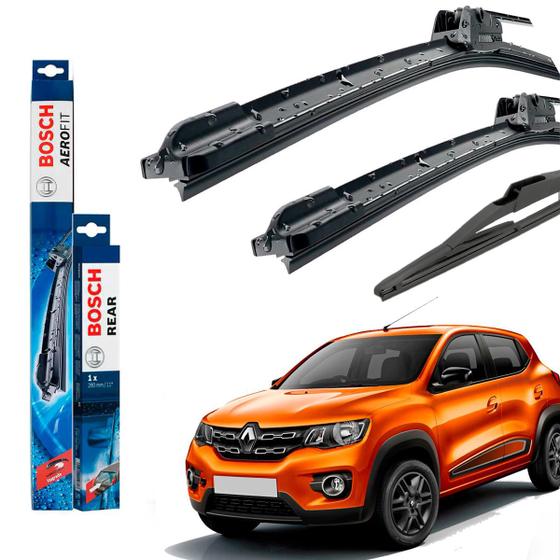 Kit Palheta Limpador De Parabrisa Dianteira E Traseira Renault Kwid 2017 Até 2023 Original Bosch Menor preço em Kit Palheta Limpador De Parabrisa Dianteira E Traseira Renault Kwid 2017 Até 2023 Original Bosch