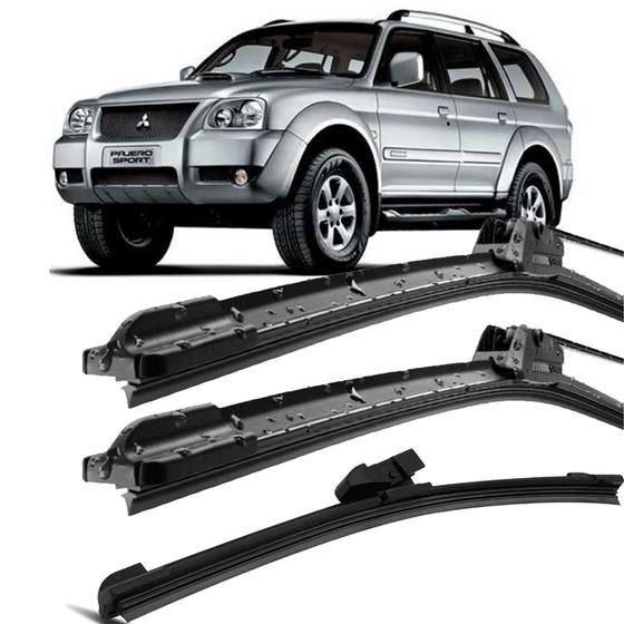 Imagem de Kit Palhetas Silicone Limpador Parabrisa 20" 20" 12E" Pajero Sport 08-11