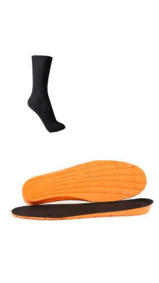Imagem de Kit Palmilha Anatômica Onix Gel Super Macia Tênis Coturno Sapato Confortável + Meia Branca