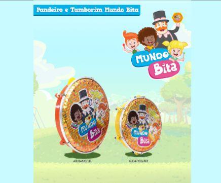 Imagem de Kit Pandeiro + Tamborim Infantil Mundo Bita - Luen