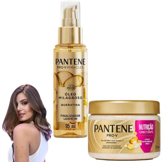 Imagem de Kit Pantene Óleo Milagroso Queratina Mascara Hidratação Nutrição Restauração Total Cronograma Capilar