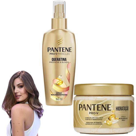 Imagem de Kit Pantene Spray Queratina Nutrição Restauração Hidratação Cronograma Capilar