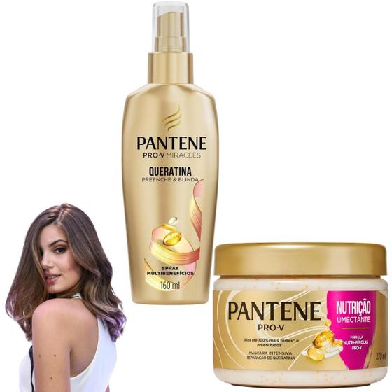 Imagem de Kit Pantene Spray Queratina Nutrição Restauração Hidratação