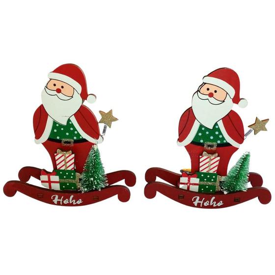 Imagem de Kit Papai Noel Trenó Jogo Com 2 Para Bancada16x14x3,5cm - SALDÃO.