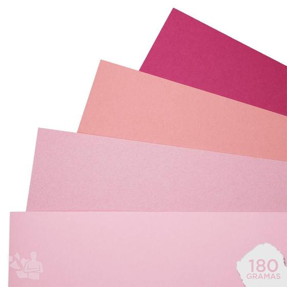 Imagem de Kit Papel Color Plus Tons De Rosa 180G A3 20 Folhas