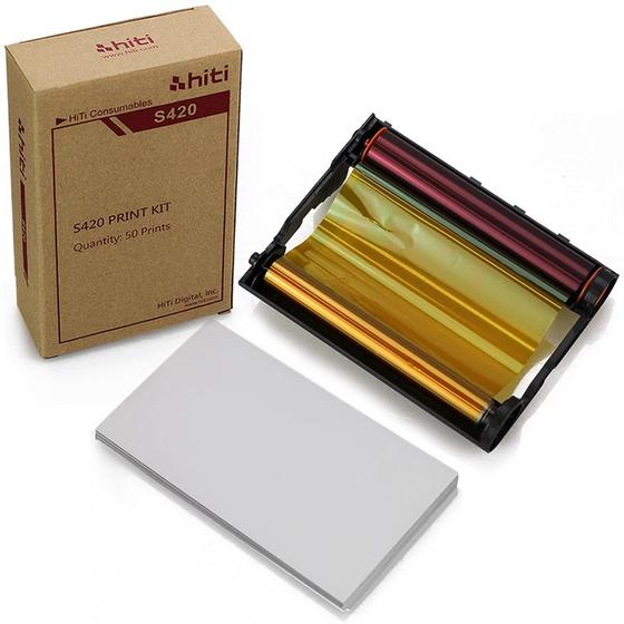 Imagem de Kit Papel Ribbon Impressora S420 Hiti Profissional