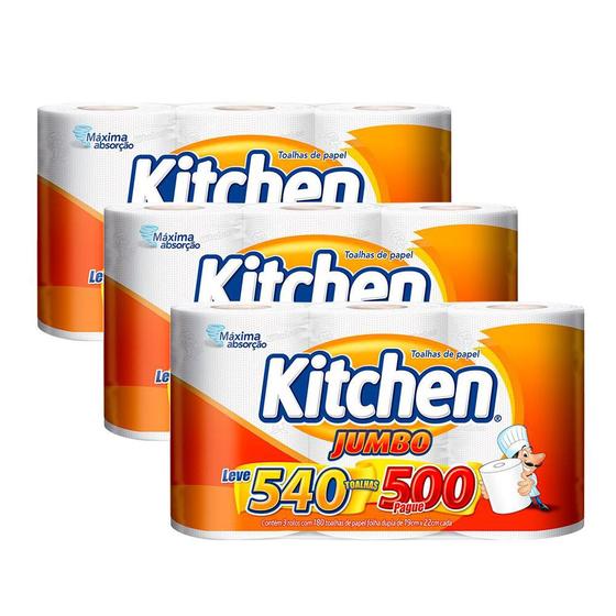 Kit Papel Toalha Folha Dupla Kitchen Jumbo 1.620 Folhas Menor preço em Kit Papel Toalha Folha Dupla Kitchen Jumbo 1.620 Folhas