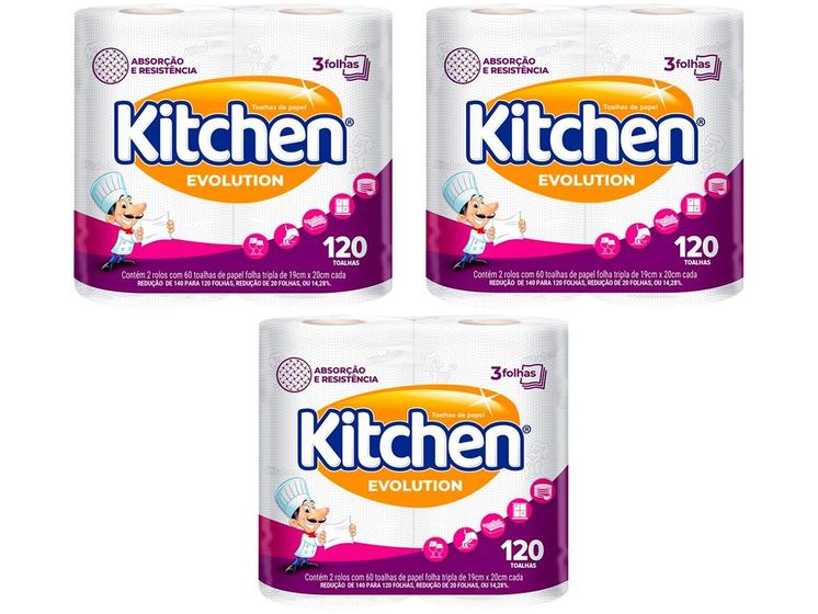 Kit Papel Toalha Folha Tripla Kitchen Menor preço em Kit Papel Toalha Folha Tripla Kitchen