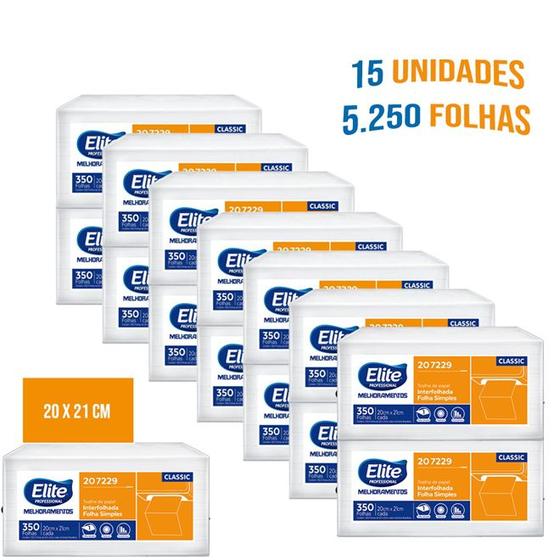 Imagem de Kit Papel Toalha Interfolhado Folha Simples com 15 unidades Melhoramentos