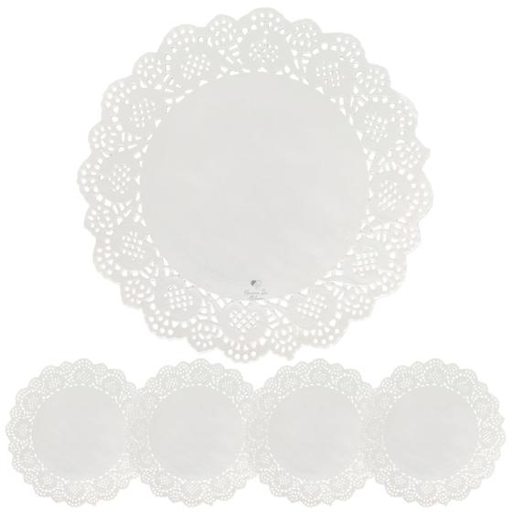 Imagem de Kit Papel Toalha Rendado Doilie 11,4cm Branco 100 Unidades