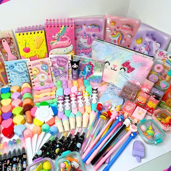 Kit Papelaria Fofa Kawaii caixa 15 Itens Presente Criativos Menor preço em Kit Papelaria Fofa Kawaii caixa 15 Itens Presente Criativos